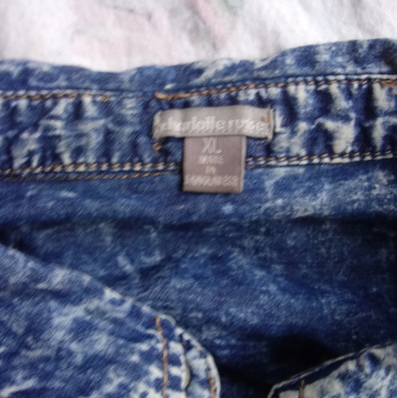 Acid wash button up long sleeve shirt - Picture 2 of 3